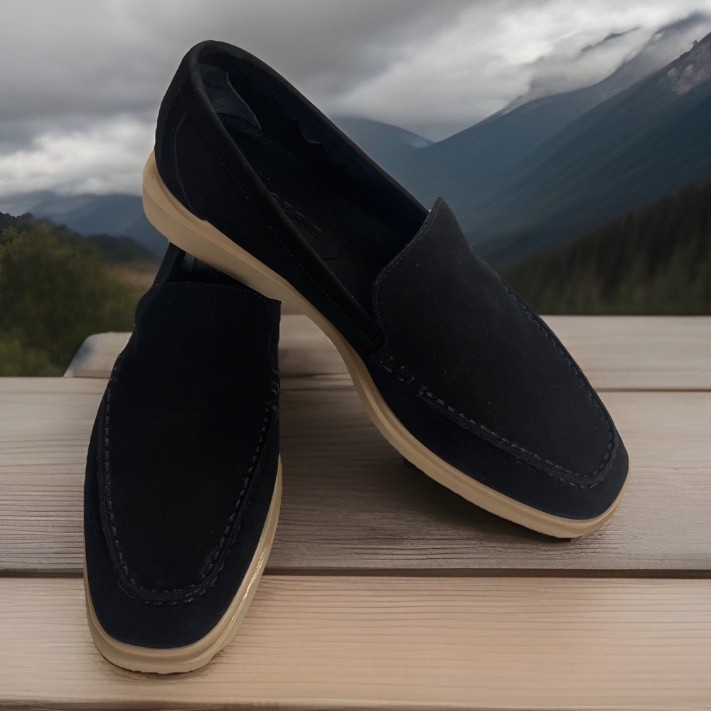 NEW Clergerie Paris 330127 Black Suede Leather Shoes Women 7.5 A EU 38 Loafer